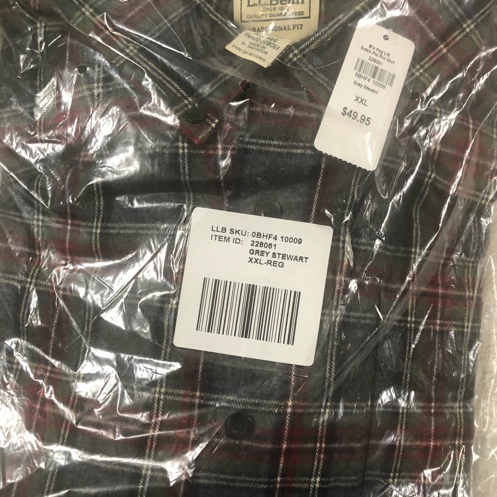 L.L. Bean Men’s Brand New Flannel shirt